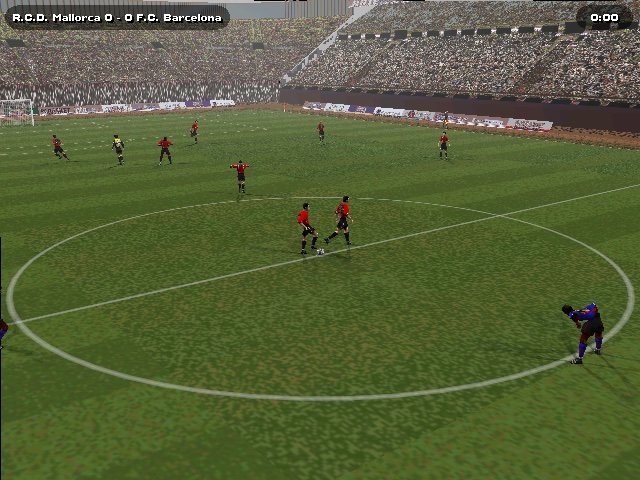 El simulador 3D de PC Fútbol 7 funcionando